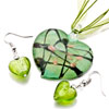 Green  Heart Murano Glass  Pendant