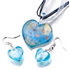 Pale Blue  Heart Murano Glass  Pendant