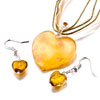 Yellow  Heart Murano Glass  Pendant