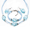 Pale Blue Necklace Bracelet And Earrings Set