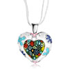 Murano Glass Millefiori Multi Color Heart Pendant