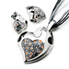 Murano Glass Millefiori Silver And Black Color Heart Pattern Pendant