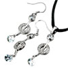 925 Sterling Silver April Birthstone Clear White Crystal Circle Shaped Pen...