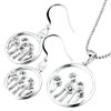 925 Sterling Silver April Birthstone Clear White Crystal Circle Shape Pend...
