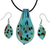 Topaz Toned Multi Colored  Murano   Glass  Leaf Drop Design  ... 