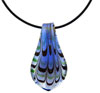 Purple Toned Muiti Colored Murano Glass Leaf Drop Design Pendant