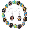 Black And Aqua Murano Glass Earrings Bracelet Set