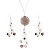 Purple Multi Dangle Murano Glass Earrings Necklace Set Pendant