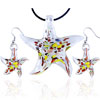 White Murano Glass Starfish With Multicolored Dots  Pendant  And  ... 