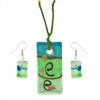 Blue And Green Rectangle Pendant