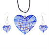 Blue Heart Pendant And Earrings