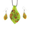 Multicolored Lime Green Teardrop Pendant