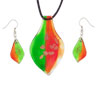 Orange And Green  Teardrop  Pendant