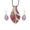 Subtle Red And White Teardrop Pendant