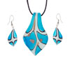 Bright Blue And White Teardrop Pendant