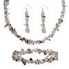 Smoke Gray Stone Jewelry Set Necklace