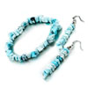 Pale Blue Nugget Chips Stone Stretch Earrings Bracelets