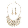Clear White Semi Precious Turquoise Stone Pendant Bubble Bib Statement Nec...