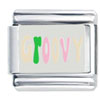 Colorful Groovy  Silver  Tone Italian Charm