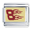Red Number 8 With Flames Italian Charm