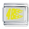 Yellow Number 48 With Flames Italian Charm