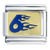 Gold Plated Number 6 In Flames Italian Charm