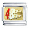 Gold Plated Number 48 In Flames Italian Charm
