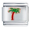  Palm   Tree  With Gold Plated Outline Italian Charm