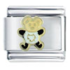 White Teddy  Bear  Italian Charm