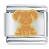 Small Brown Dog Italian Charm