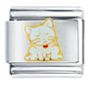 Quiet White Cat Italian Charm