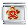  Red  And Golden  Flower  Italian Charm