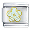  White   Gold  Tone Flower Italian Charm