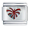  Silver  Tone Red Heart  Italian  Charm
