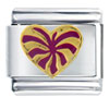 Gold Plated Red  Heart  Italian Charm
