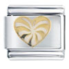 Gold Plated White Heart Italian Charm