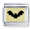  Gold  Tone Black Bat  Italian  Charm