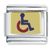 Gold  Tone Handicap Symbol  Italian  Charm
