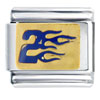 Blue Number 2 Italian Charm