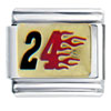 Red Number 24 Italian Charm