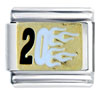 White Number 20 Italian Charm