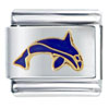 Navy Blue Dolphin Italian Charm