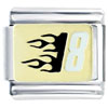 Gold Plated White Number 8 Italian Charm
