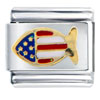 Usa Flag  Fish   Italian   Charm 