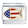  Usa   Flag  Fish Finned Italian Charm