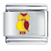 Yellow Red Owl Italian Charm