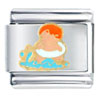 Orange Haired Baby Swimming Italian Charm