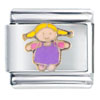 Girl In  Purple  Overalls Italian Charm