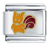 Orange Squirrel Italian Charm
