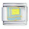 Blue And Yellow Alarm Clock Italian Charm